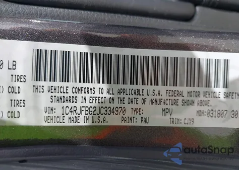 2018 Jeep Grand Cherokee Limited 4X4 из США, поврежденный, VIN 1C4RJFBG2JC334970